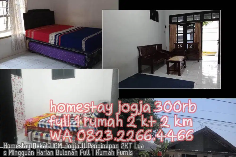 Homestay Dekat UGM Jogja U Penginapan 2KT Luas Mingguan Harian Bulanan