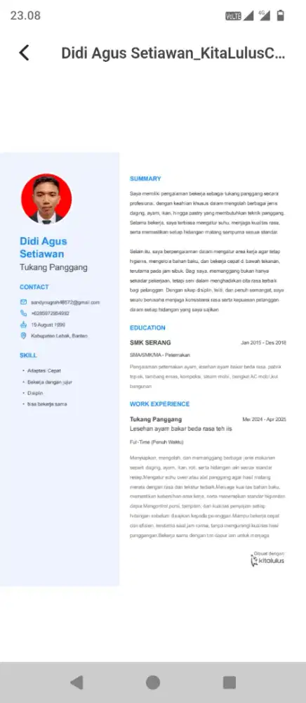 Butuh kerjaan banget