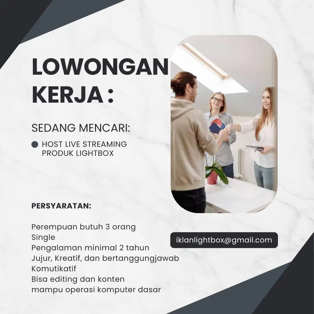 Loker Host live streaming produk