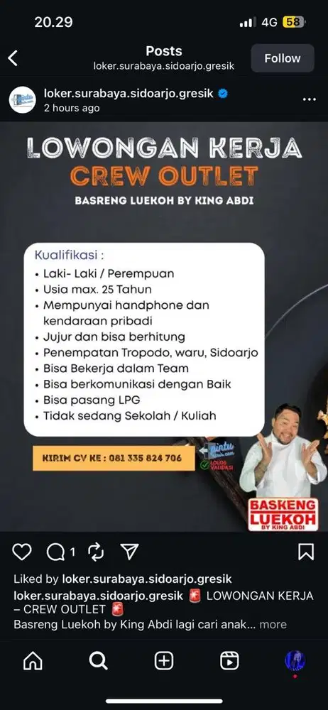 DICARI SEGERA CREW BASRENG