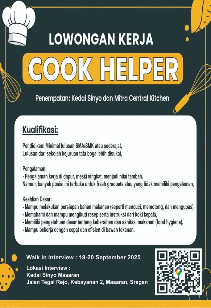 Cook Helper Sragen