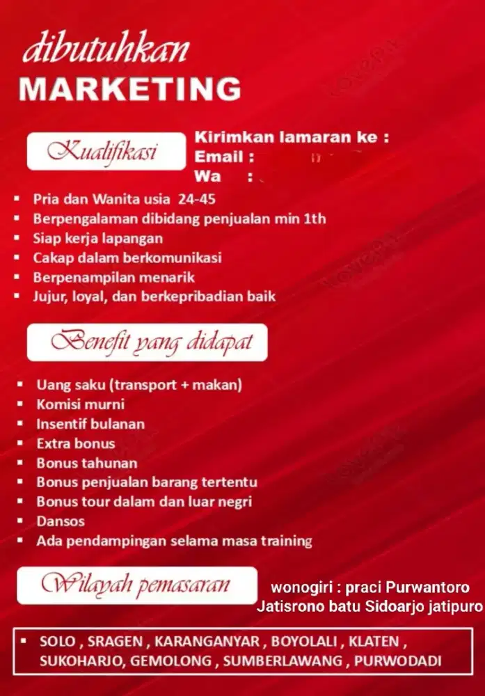Dibutuhkan segera