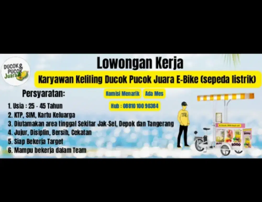 Lowongan kerja rider/Barista keliling