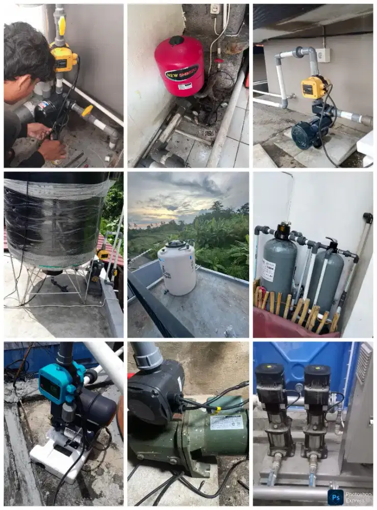 Service pompa air pasang tandon air kran patah