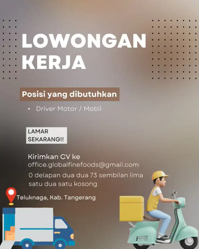 LOWONGAN KERJA DRIVER