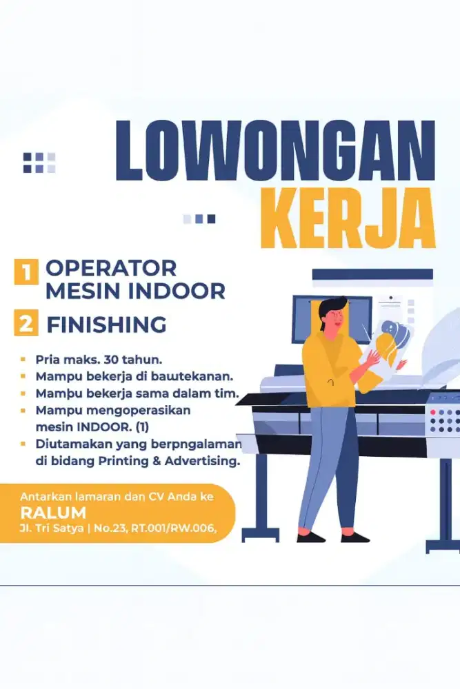 Operator mesin indoor