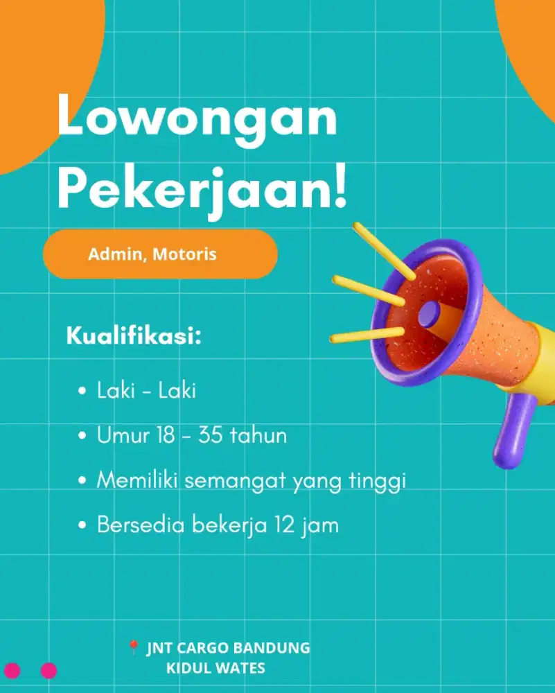 Lowongan pekerjaan Admin dan Motoris