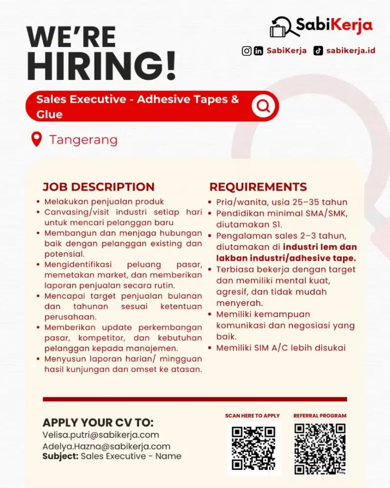 Lowongan sales executive