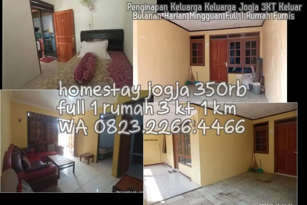Penginapan Keluarga Keluarga Jogja 3KT Keluar  Bulanan Harian Mingguan