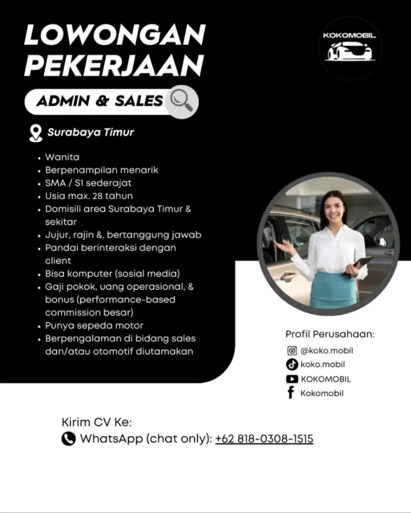 DICARI Admin dan Sales