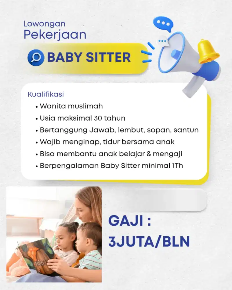 Dicari Baby Sitter Berpengalaman