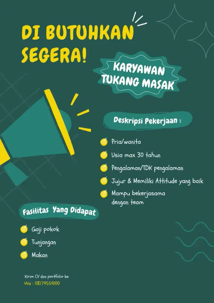 Dibutuhkan karyawan