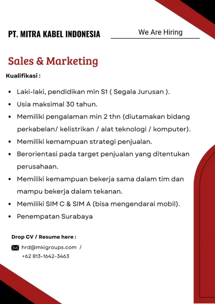 Lowongan kerja sales