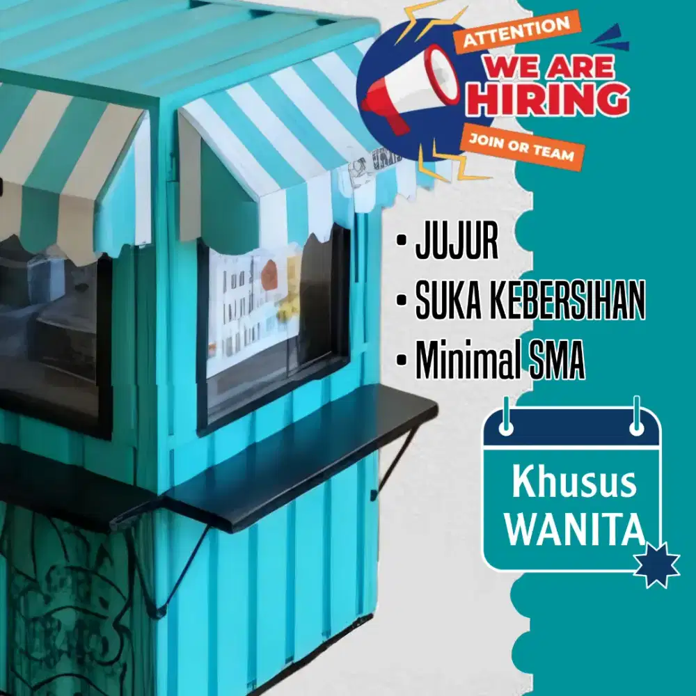 Di butuhkan jaga stand minuman