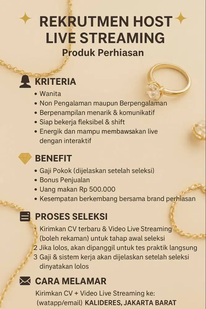 Host Live Streaming Product Perhiasan