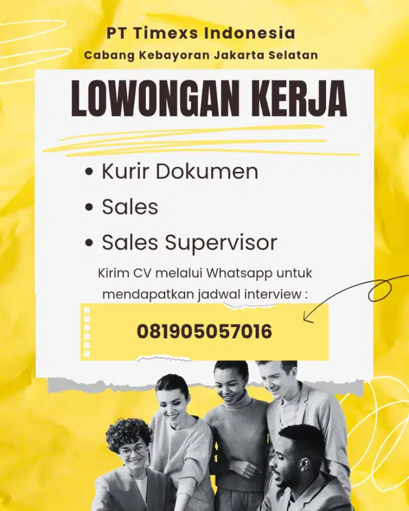 Loker Kurir Dokumen & Sales & Sales Supervisor