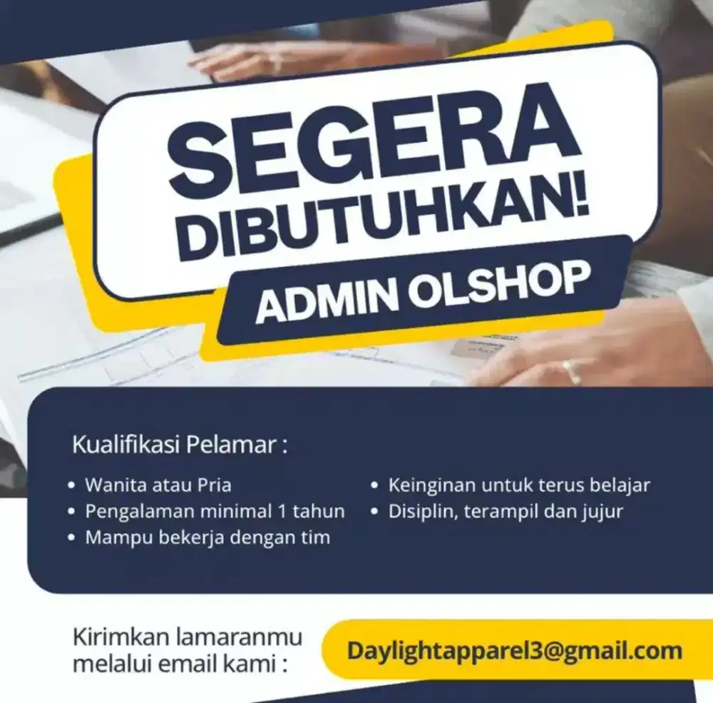 Dicari Cepat Admin Olshop