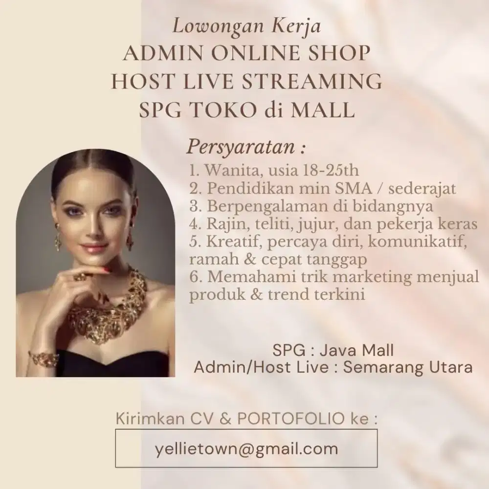 Lowongan kerja spg dan admin online