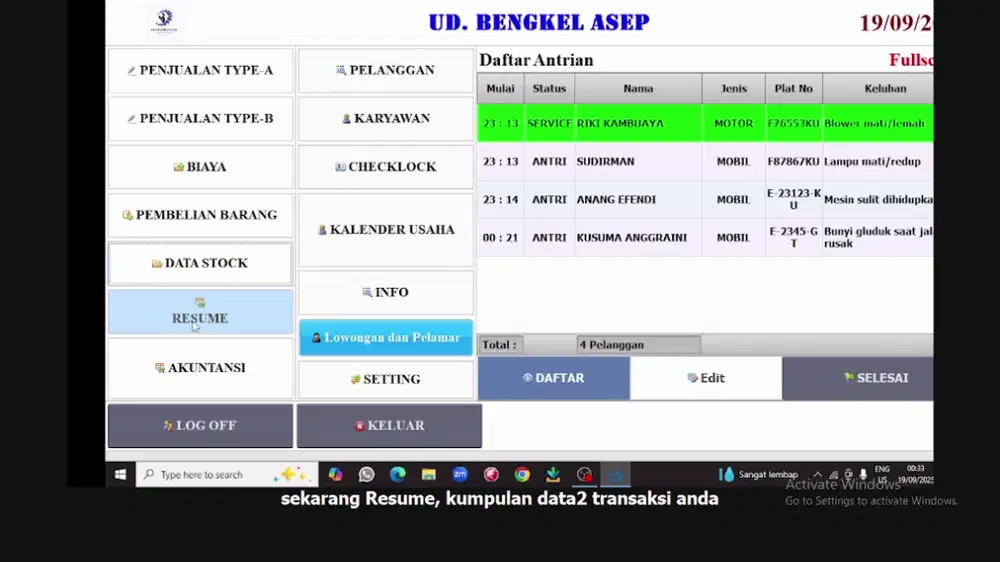 program untuk bengkel,expired dan multi gudang, serta erp, dan absensi