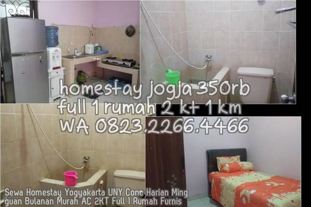 Sewa Homestay Yogyakarta UNY Conc Harian Mingguan Bulanan Murah AC 2KT