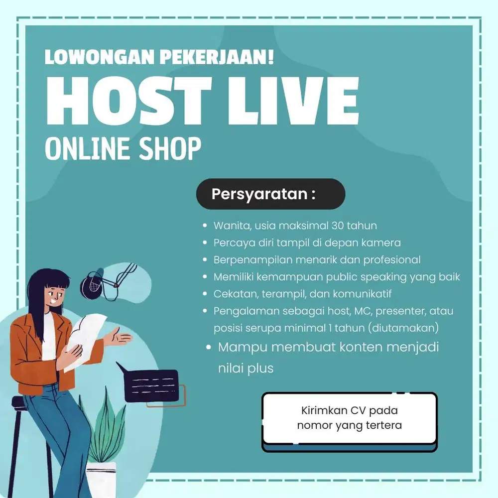 Dibutuhkan segera host live