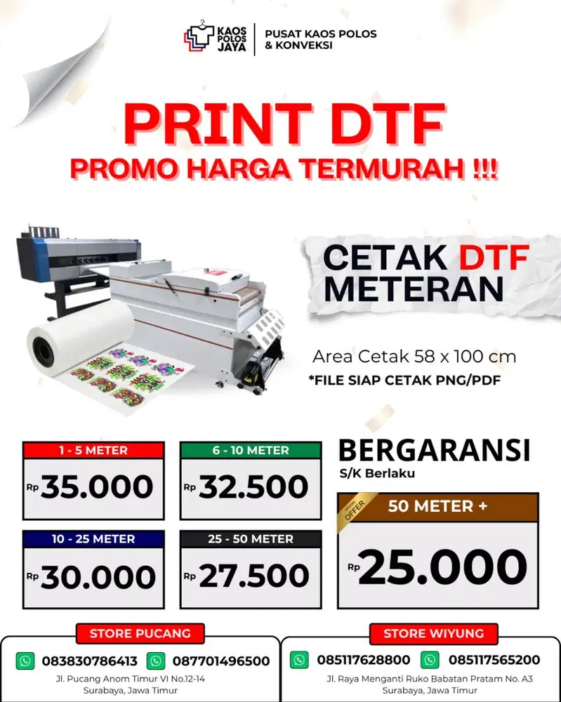 PROMO CETAK DTF MURAH MERIAH