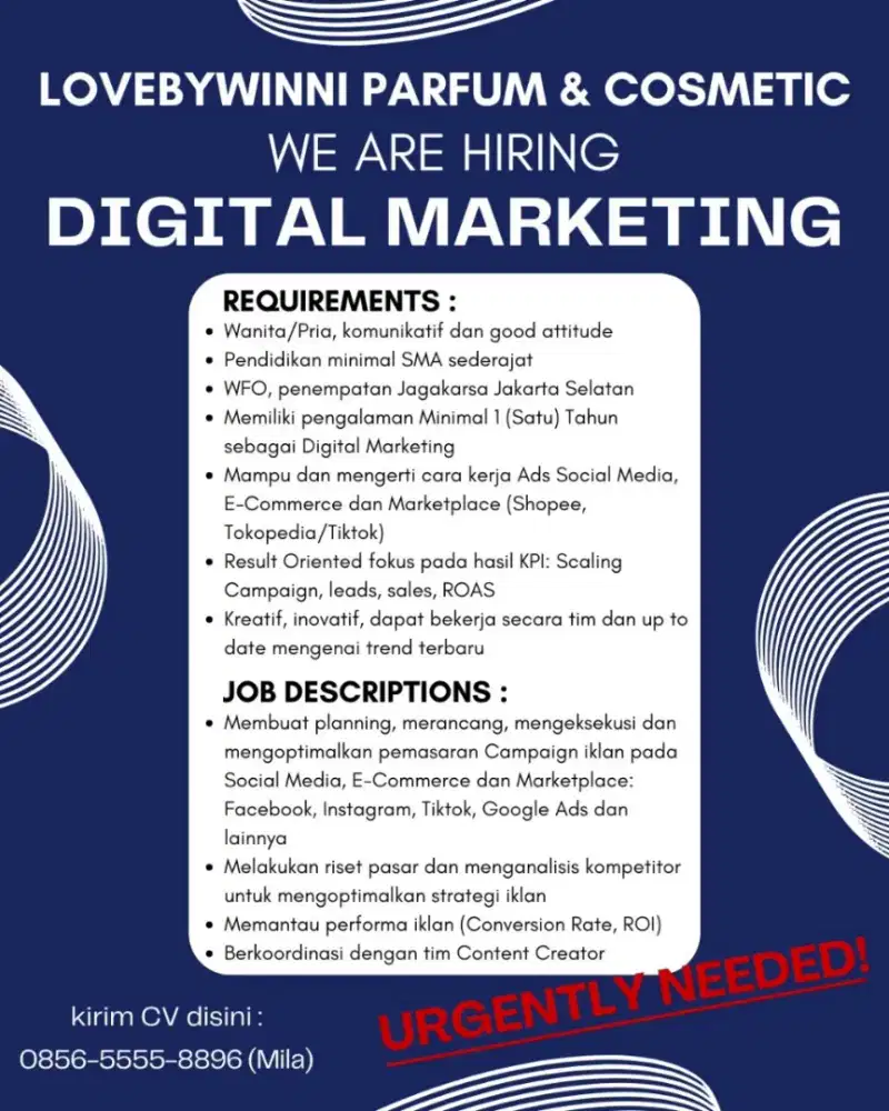 LOWONGAN KERJA DIGITAL MARKETING