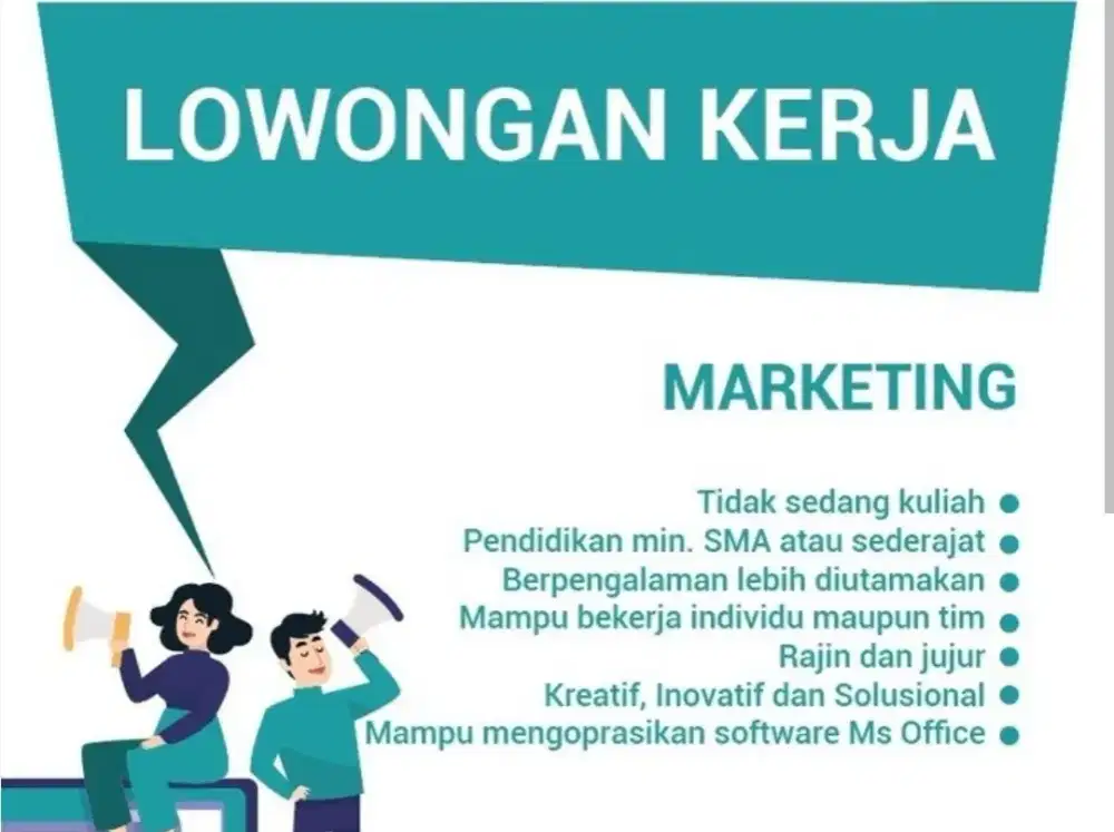 Dibutuhkan segera marketing sales