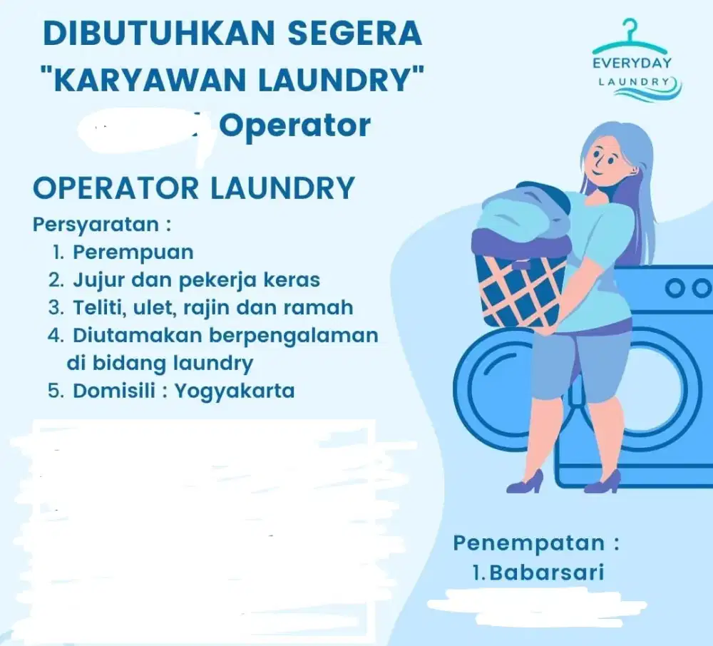 LOWONGAN KERJA LAUNDRY Yogya