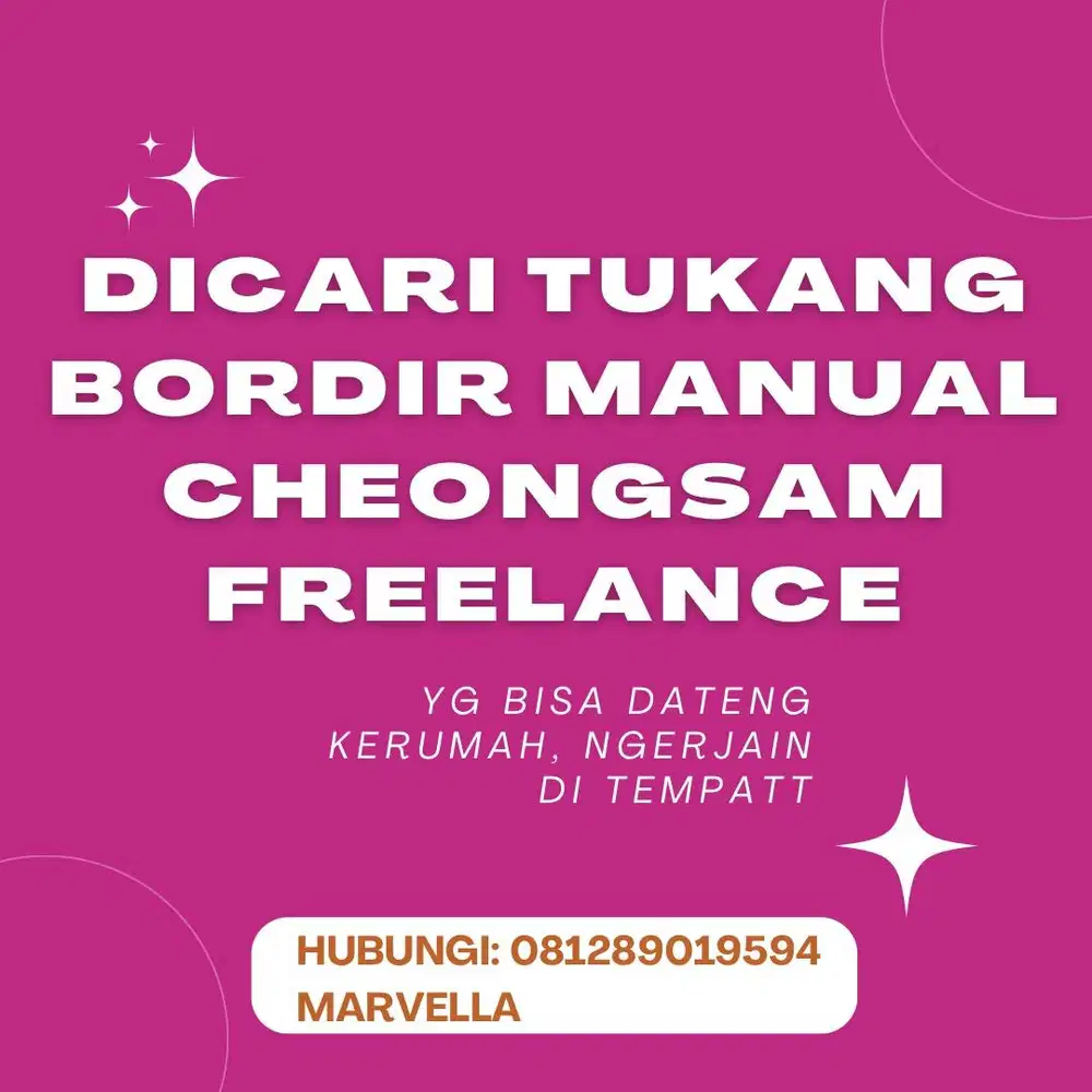 DICARI TUKANG BORDIR MANUAL NGERJAIN CHEONGSAM