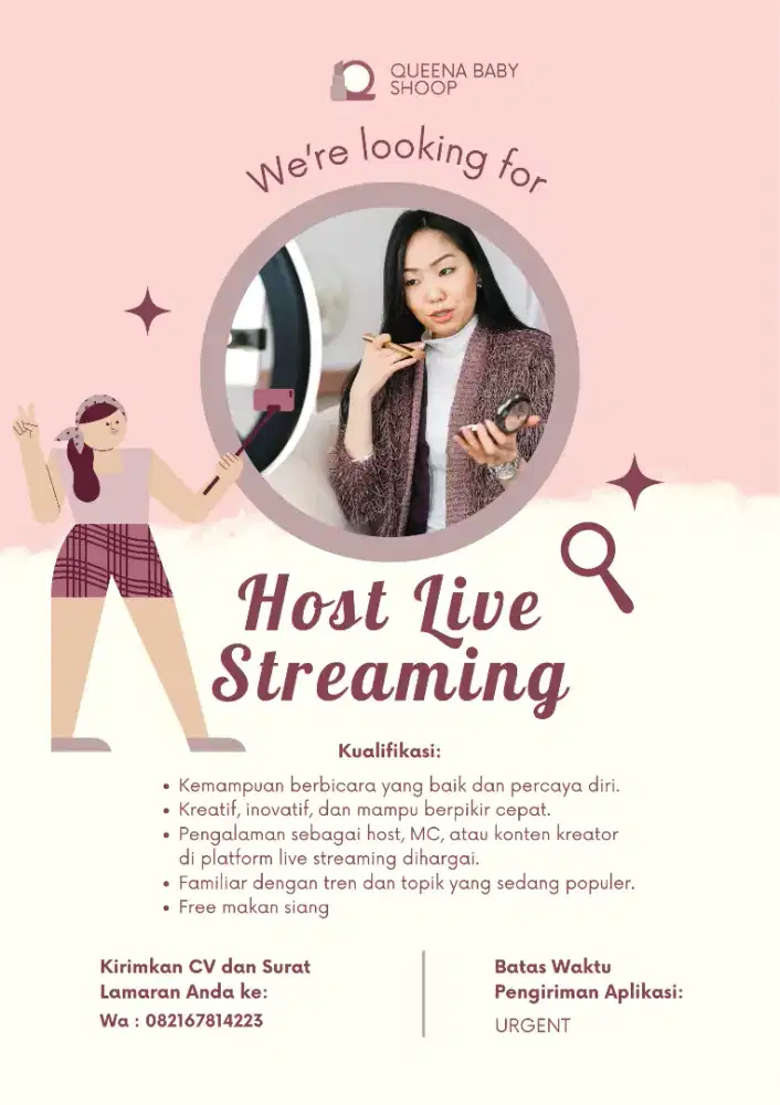 Dibutuhkan Host Live Shopee Baju Anak (Urgent)