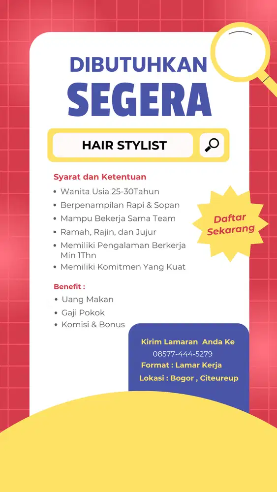 Lowongan Kerja Hair Stylist