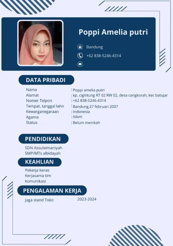 CARI KERJA APAPUN DAERAH SUKAMISKIN SINDANGLAYA DAN SEKITARNYA