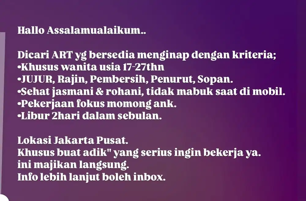 Art Menginap (Khusus yang serius)