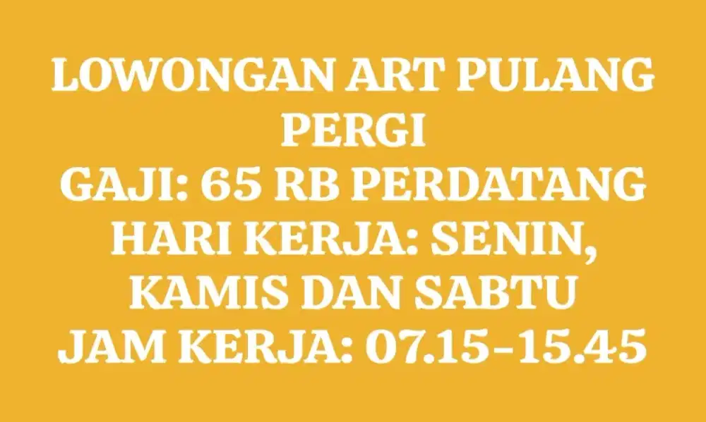 LOWONGAN ART PP