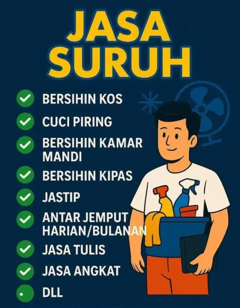 JASA SURUH (CLEANING KOS/KAMAR MANDI)
