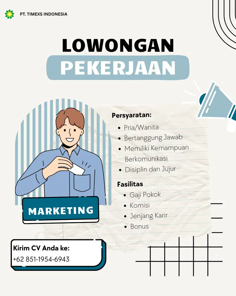 DICARI SEGERA UNTUK POSISI MARKETING