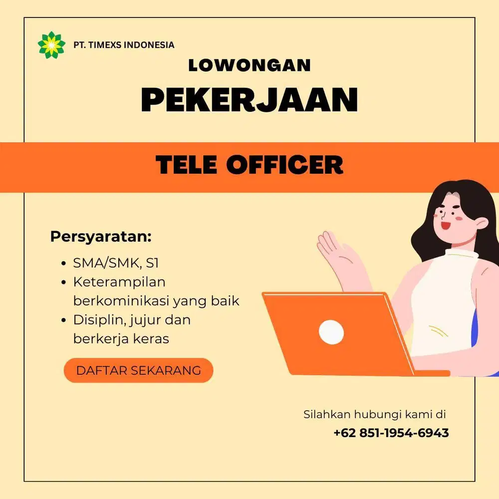 DICARI SEGERA UNTUK POSISI YANG DIBUTUHKAN