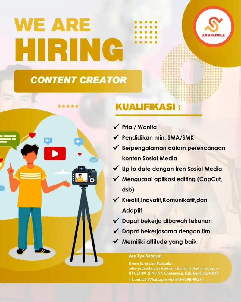 Lowongan konten kreator