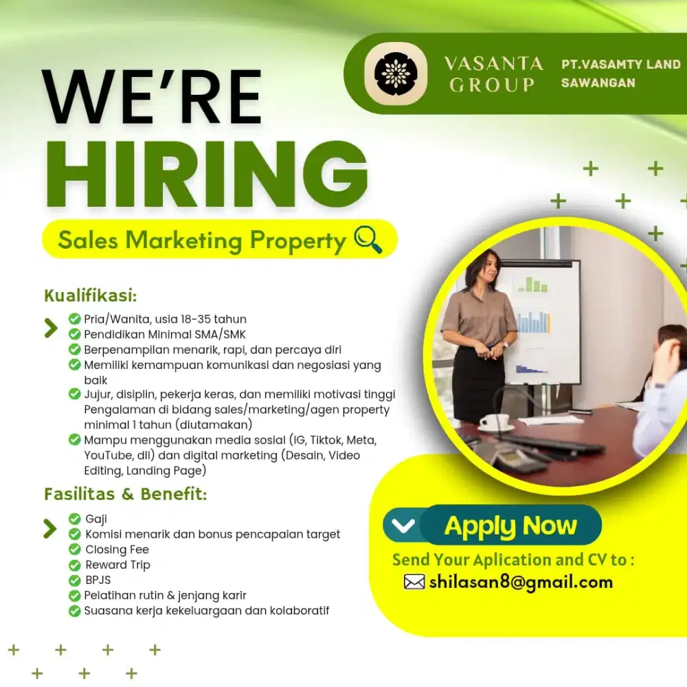 Dibutuhkan Segera! Sales Marketing Property di Depok