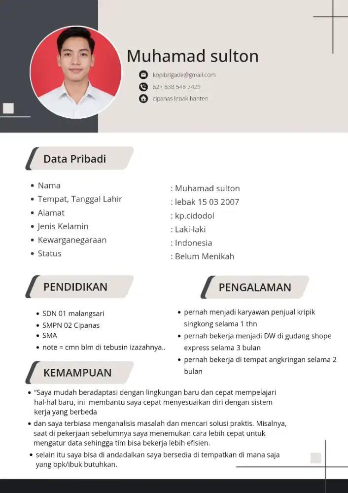 SEDANG MENCARI PEKERJAAN APAPUN