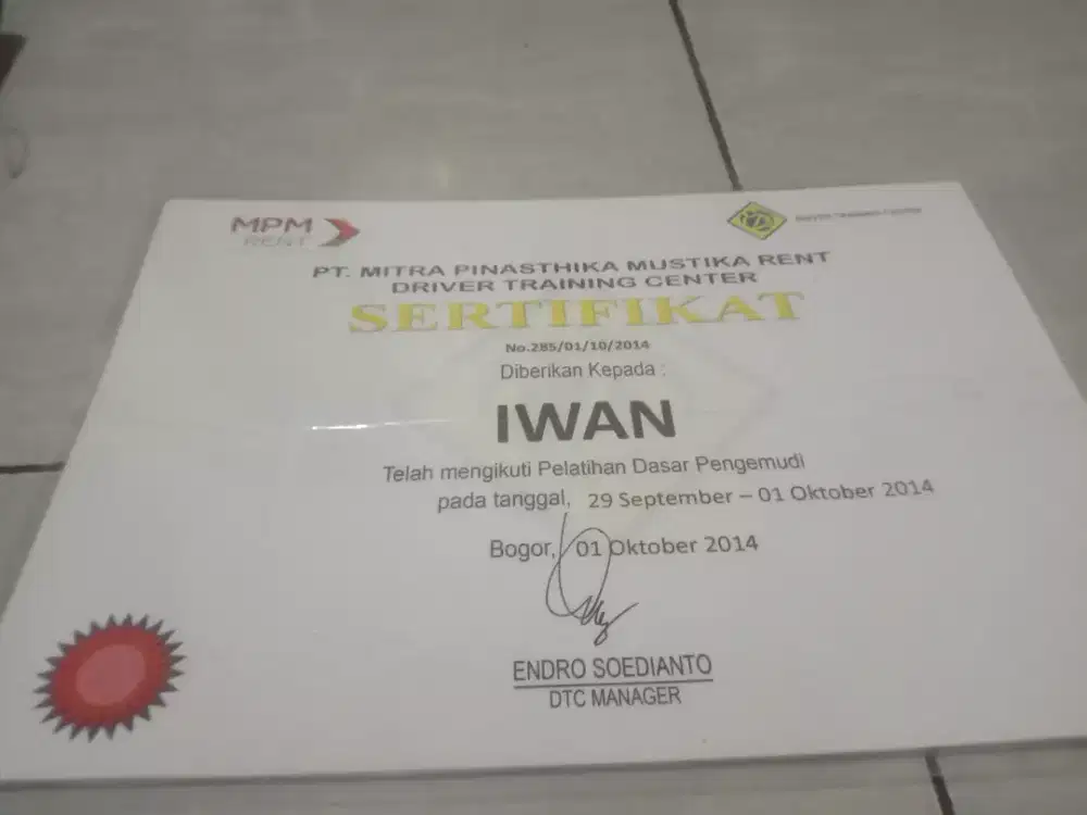 Saya bisa menjadi driver kantor, driver rental, driver freelance