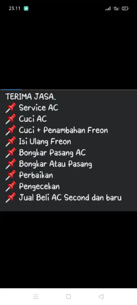 Jasa servis AC kulkas mesin cuci kompa air dll