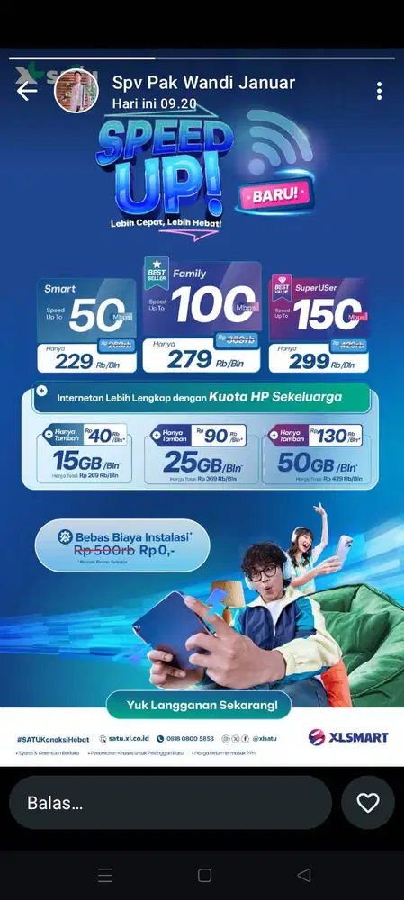 Internet wifi XL internet unlimited