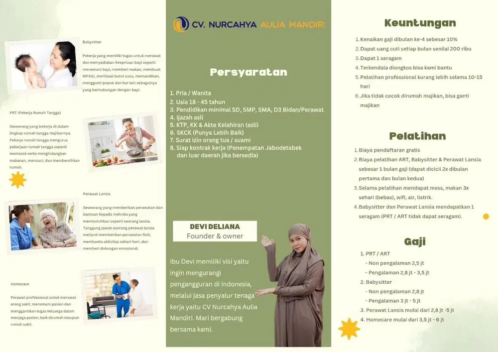 Loker Art,Babysitter,Homecare, dan perawat lansia