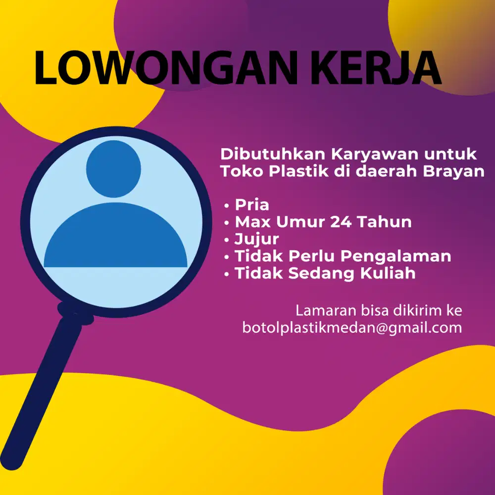lowongan kerja pria toko