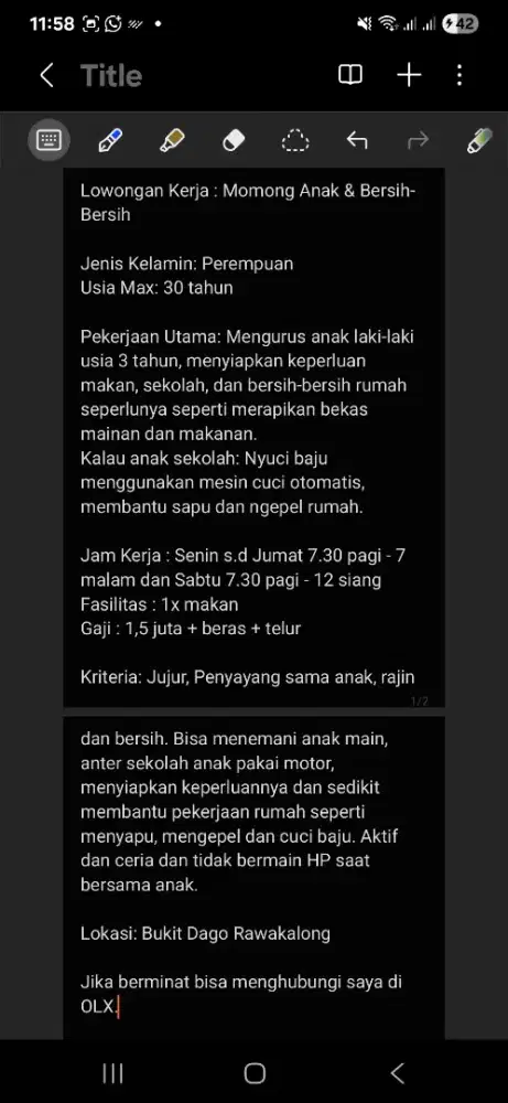 Lowongan kerja ART Momong Anak