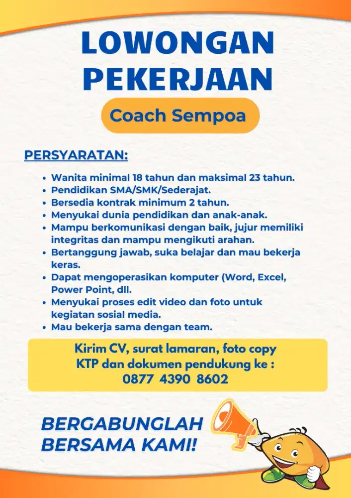 Lowongan kerja Coach Sempoa