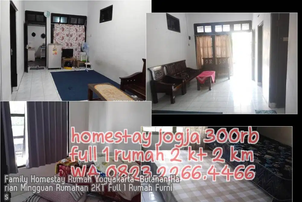 Family Homestay Rumah Yogyakarta  Bulanan Harian Mingguan Rumahan 2KT