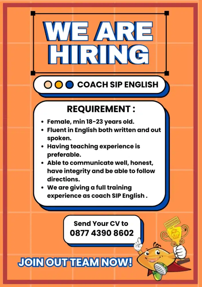 Lowongan kerja Coach SIP English